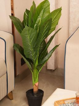 HOME 360 - Vertical Botanical Accent In Tapered Base Lush Greenery With Vibrant Floral Peaks