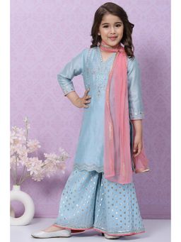 Biba - Blue Relaxed Suit Set (Set of 3)