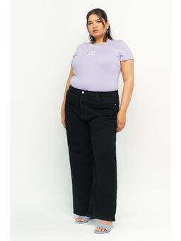 FREAKINS - Clean Black Curve Straight Jeans