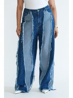 FREAKINS - Fray Wave Curve Straight Jeans