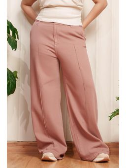 FREAKINS - Dusky Blush Curve Pintuck Straight Jeans