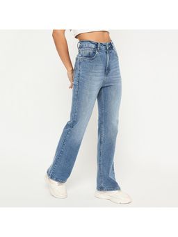Madame - Whiskered Stone Wash Light Blue Jeans