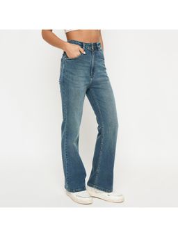Madame - Whiskered Stone Wash Mid Blue Jeans