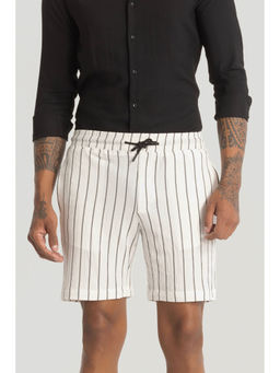 Snitch - White Striped Stretch Shorts
