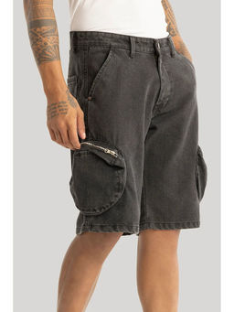 Snitch - Genevieve Charcoal Grey Cargo Shorts