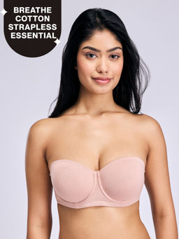 Nykd by Nykaa - Ultimate 24/7 Breathe Cotton Multiway Padded Non-Wired Strapless Bra NYB456 P NUDE