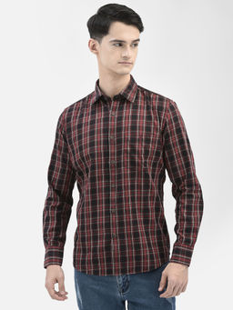 CRIMSOUNE CLUB - Men Red Checked Shirt