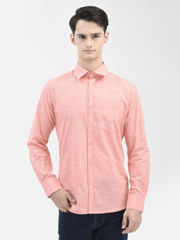 CRIMSOUNE CLUB - Men Peach Solid Shirt
