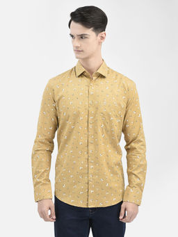 CRIMSOUNE CLUB - Men Mustard Printed Shirt