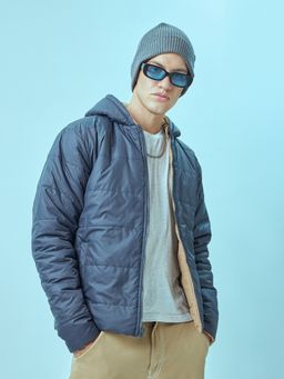 Bewakoof - Men's Blue Oversized Plus Size Puffer Jacket