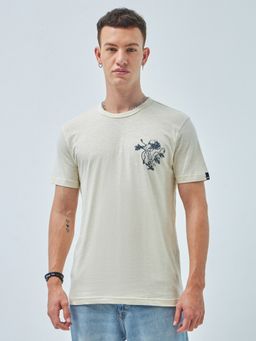 Bewakoof - Mens Off White Growing Graphic Printed T-shirt