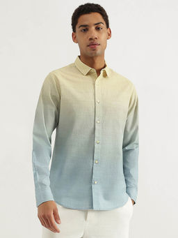 United Colors of Benetton - Regular Fit Spread Collar Ombre Shirt - Multi