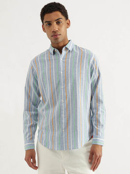 United Colors of Benetton - Regular Fit Spread Collar Funcolor Striped Shirt - Multi