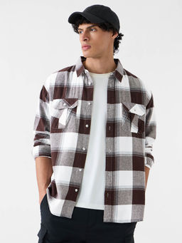 The Souled Store - Originals Plaid Shirt: Brown Men Shirt