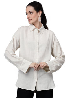 Global Republic - White Shirt for Women And Girls Collar Casual Shirts