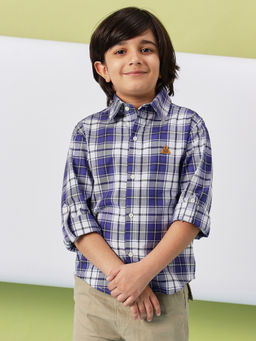 Stylo Bug - Boys Blue Checks Full Sleeves Shirt