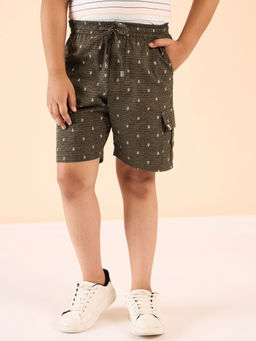 Stylo Bug - Boys Brown All Over Print Shorts