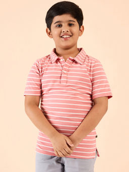 Stylo Bug - Boys Pink Polo T-Shirt