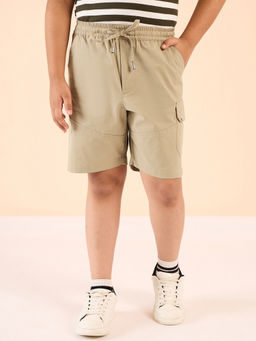 Stylo Bug - Boys Khaki Solid Shorts