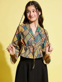 Stylo Bug - Girls Multi Printed V-Neck Top