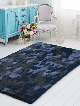 Saral Home - Blue Microfiber Carpet -120x180 cm