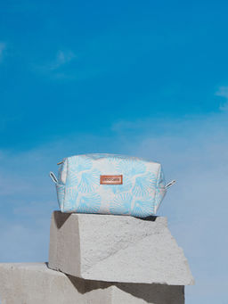 Pipa Bella by Nykaa Fashion - Beachy Blue & Grey Floral Kate Rectangular Travel Pouch