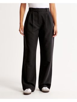 Fnocks - Women's Solid Wide-Leg Trouser - Black