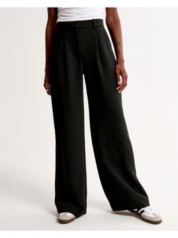 Fnocks - Women's Solid Wide-Leg Trouser - Black