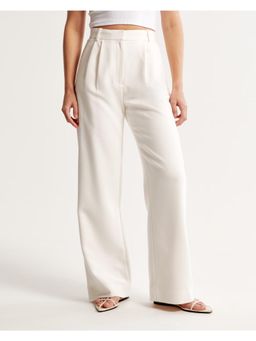 Fnocks - Women's Solid Wide-Leg Trouser - White