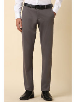 Allen Solly - Men Grey Slim Fit Solid Formal Trousers