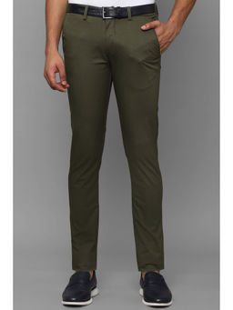 Allen Solly - Men Olive Ultra Slim Fit Textured Casual Trousers