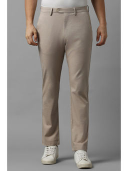 Allen Solly - Men Beige Regular Fit Solid Casual Trousers
