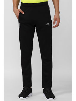 Peter England - Men Black Solid Athletic Fit Casual Trousers