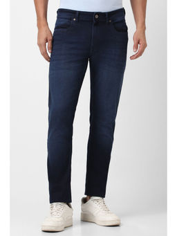 Peter England - Men Navy Dark Wash Classic Tapered Jeans