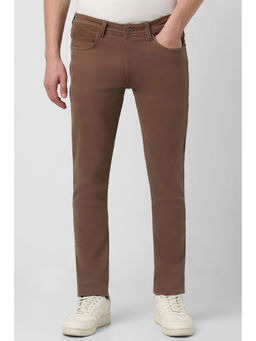 Peter England - Men Brown Dark Wash Low Skinny Fit Jeans