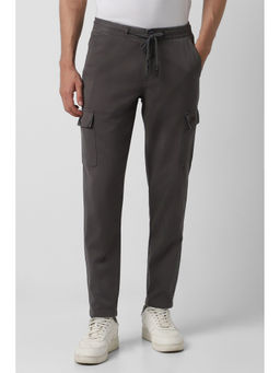 Van Heusen - Men Grey Solid Slim Fit Trousers
