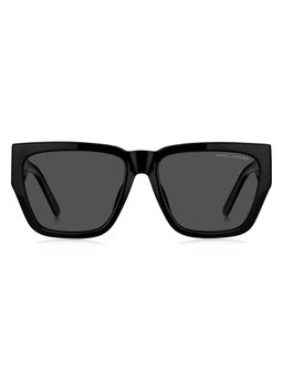 Marc Jacobs - Women 100% UV Protection Rectangle Full Rim Grey Lens Sunglasses (57)