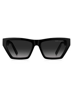 Marc Jacobs - Women 100% UV Protection Rectangle Full Rim Grey Lens Sunglasses (55)