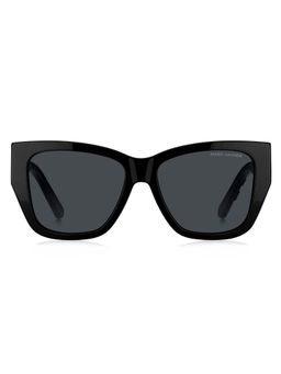 Marc Jacobs - Women 100% UV Protection Square Full Rim Grey Lens Sunglasses (55)