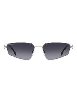 Dsquared - Men 100% UV Protection Rectangle Full Rim Grey Lens Sunglasses (60)