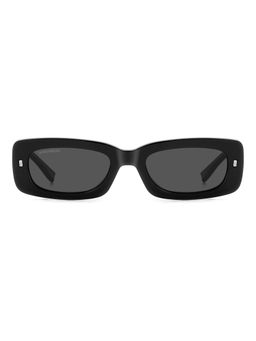 Dsquared - Unisex 100% UV Protection Rectangle Full Rim Grey Lens Sunglasses (52)