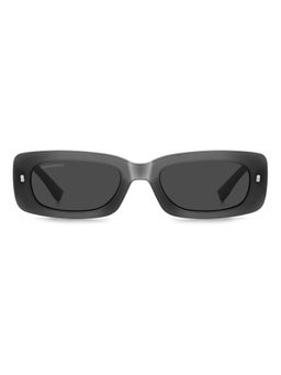 Dsquared - Unisex 100% UV Protection Rectangle Full Rim Grey Lens Sunglasses (52)