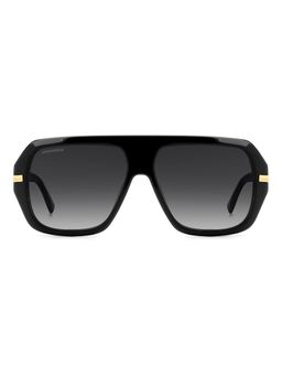 Dsquared - Men 100% UV Protection Rectangle Full Rim Grey Lens Sunglasses (59)