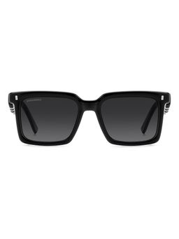 Dsquared - Men 100% UV Protection Rectangle Full Rim Grey Lens Sunglasses (53)