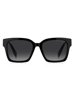 Marc Jacobs - Women 100% UV Protection Rectangle Full Rim Grey Lens Sunglasses (53)