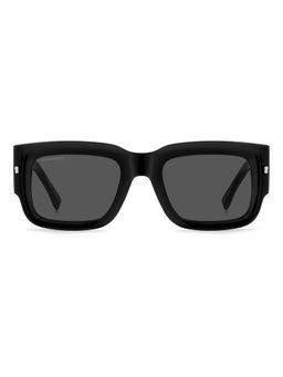Dsquared - Men 100% UV Protection Rectangle Full Rim Grey Lens Sunglasses (52)