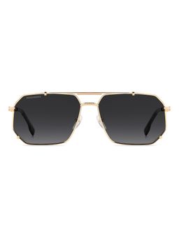 Dsquared - Men 100% UV Protection Rectangle Full Rim Grey Lens Sunglasses (61)