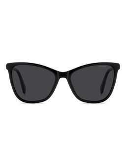 Polaroid - Women 100% UV Protection Cat Eye Full Rim Grey Lens Sunglasses (55)
