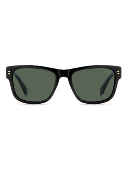 Polaroid - Men 100% UV Protection Square Full Rim Green Lens Sunglasses (55)
