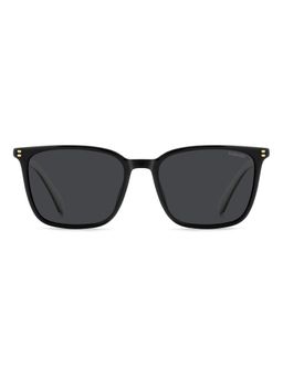Polaroid - Men 100% UV Protection Rectangle Full Rim Grey Lens Sunglasses (55)